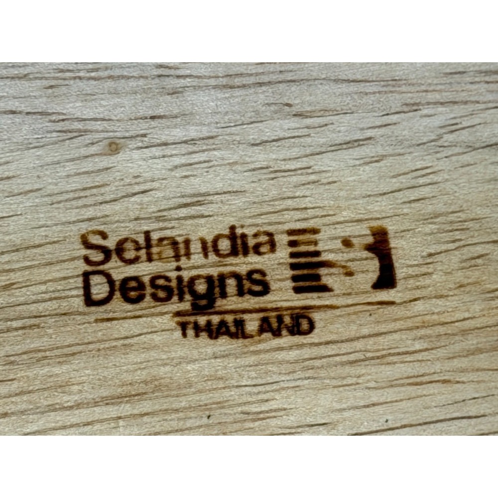 Wood Chip Dip Bowl Dish Platter Selandia Designs Hardwood Thialand 12" - Picture 6 of 6